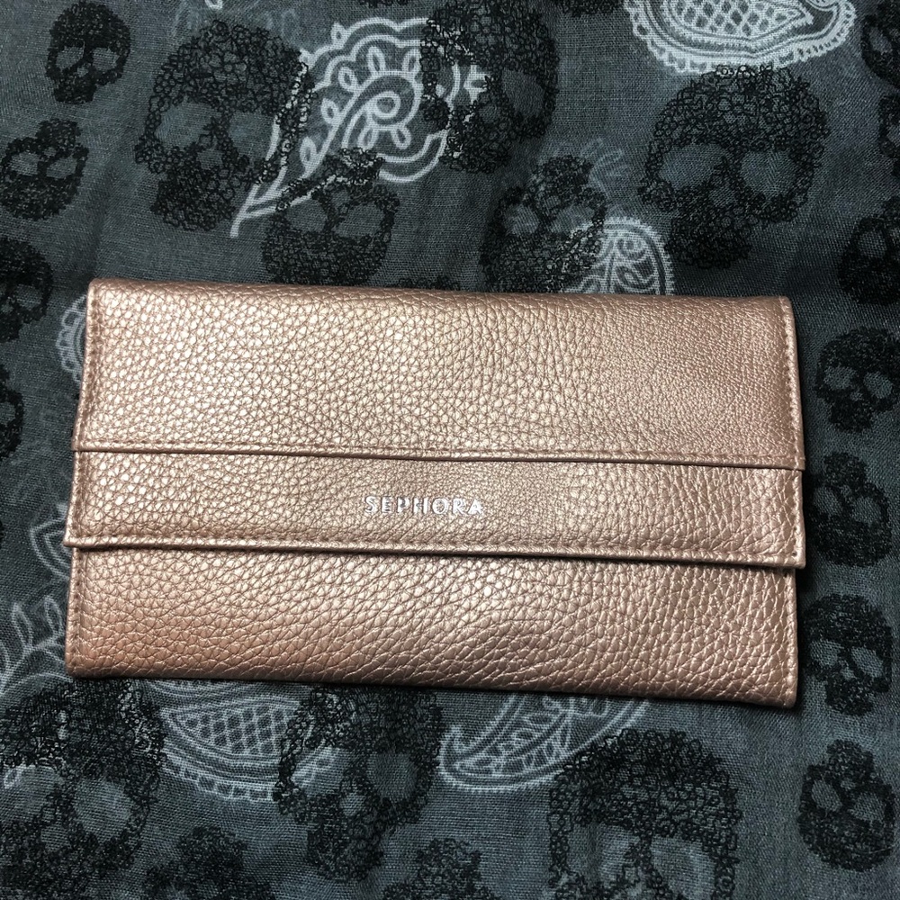 Sephora makeup brush wallet, rose gold